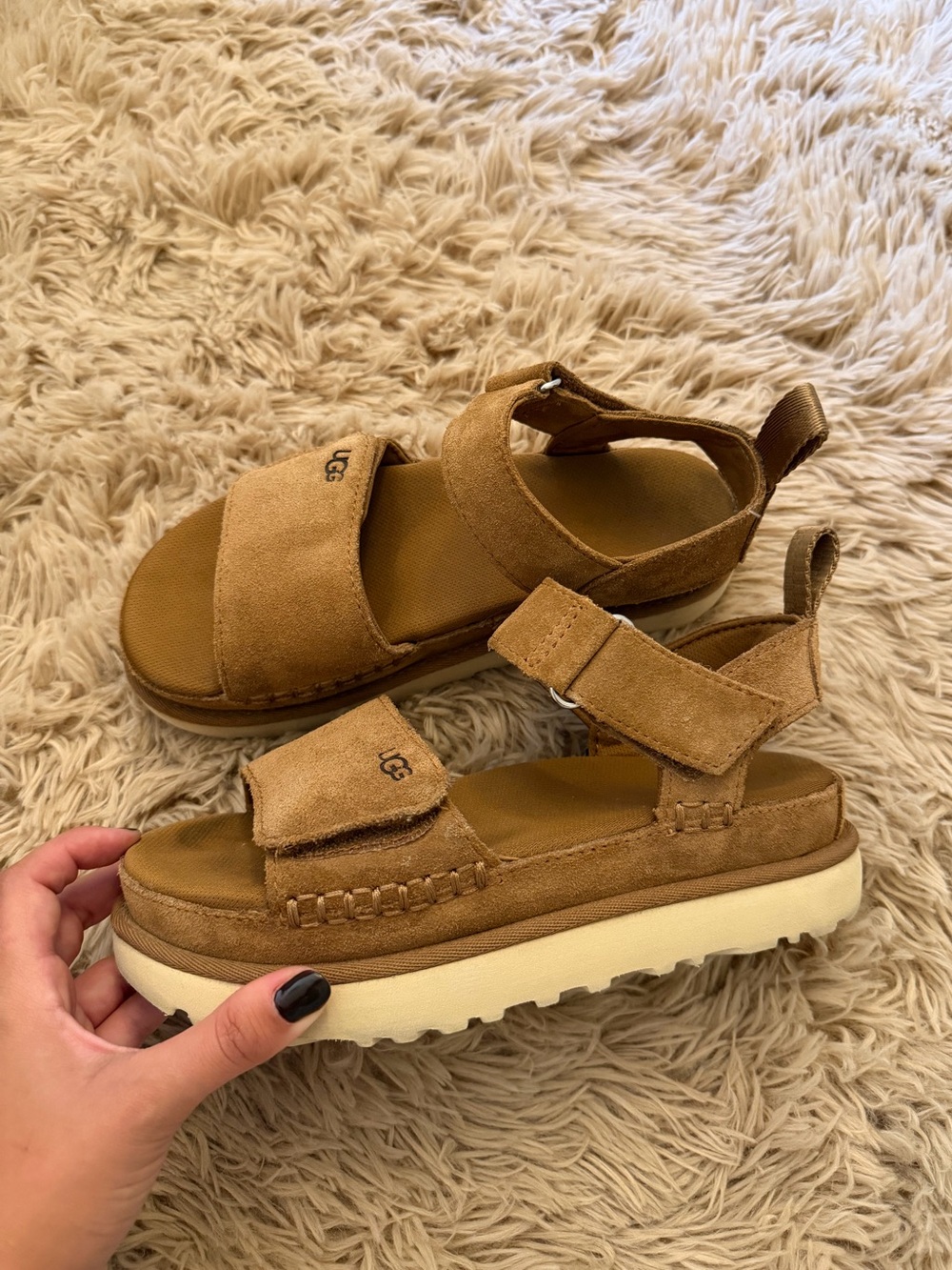 UGG Goldenstar Suede Platform Sandals